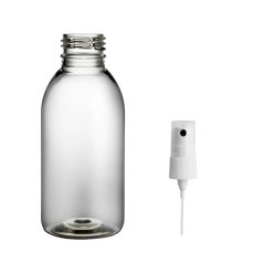 Plastová lahvička čirá s kosmetickým rozprašovačem Tera 150 ml