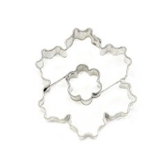 Vroubkovaná kytička + kytička | vykrajovátko se středem