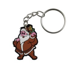 Santa 2 vánoční klíčenka gumová 35 mm