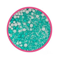 Turquoise White sprinkle mix cukrové zdobení SweetArt (80 g)