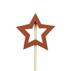 Hvězda červená vánoční dekorační zápich 12 cm