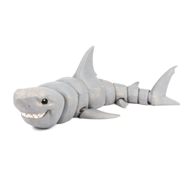 Bílý žralok | pohyblivá 3D omalovánka + barvy a štětec