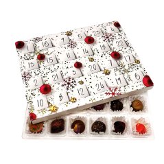 Adventní kalendář "Zlato-červený" 28x22x2cm