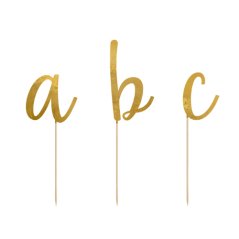 Abeceda - zápichy, zlaté, 9,5-12 cm, 53 ks