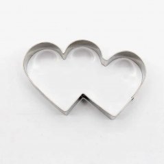 Két szív | fém alakú sütikiszúró