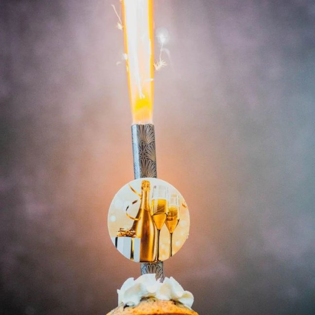 Dortová fontána Šampaňské doba hoření 45s délka 12 cm