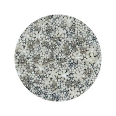 Cukrové zdobení bílé a stříbrné Snow White Silver (80 g) Besky edice