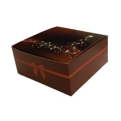 Vánoční krabička "červená s hvězdičkama" 22x20x9,7cm