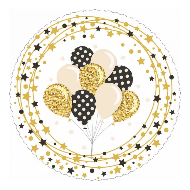 Balónky dortová podložka 28 cm + 5x krajková bílá podložka