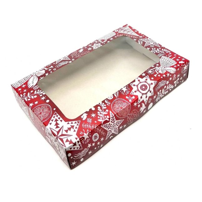 Vánoční krabička s okénkem 25x15x4 cm