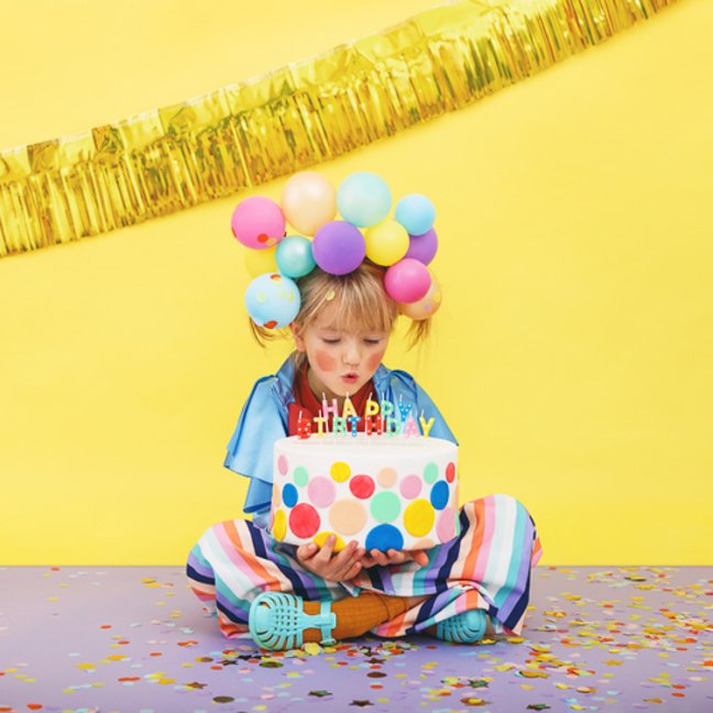 Dortové svíčky - Happy Birthday, barevný mix, 13 ks, 2,5 cm